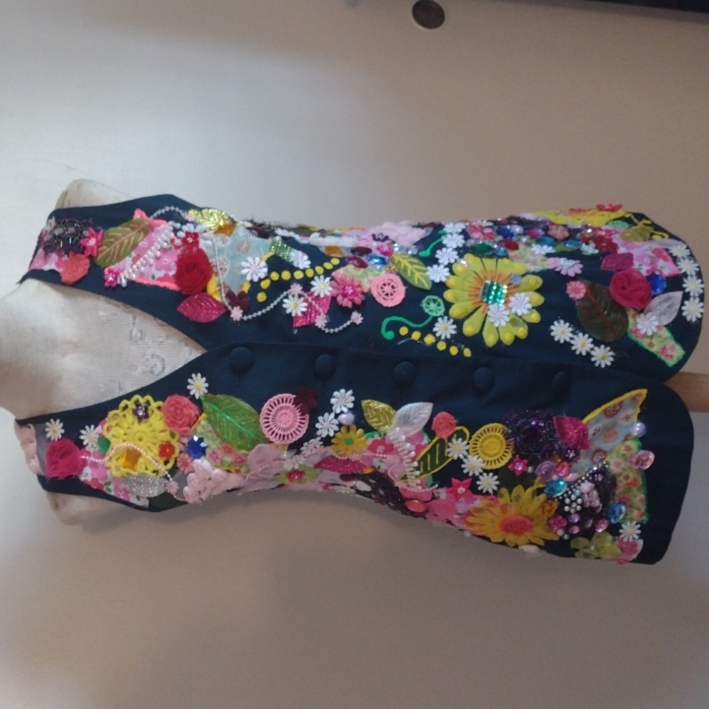 Women's top. Hand design one of a kind wearable art. Dry clean only.
